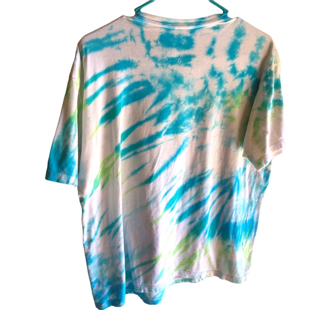 Tie Dye Give Peace a Chance Tshirt. Multicolor Guitar Tree Peace Sign. Large - Picture 5 of 6